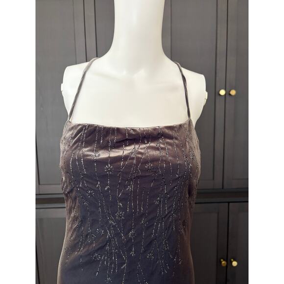 Vintage Rampage Velvet Iridescent Open Back Maxi Dress Whimsigoth Fairy Medium - Picture 5 of 15